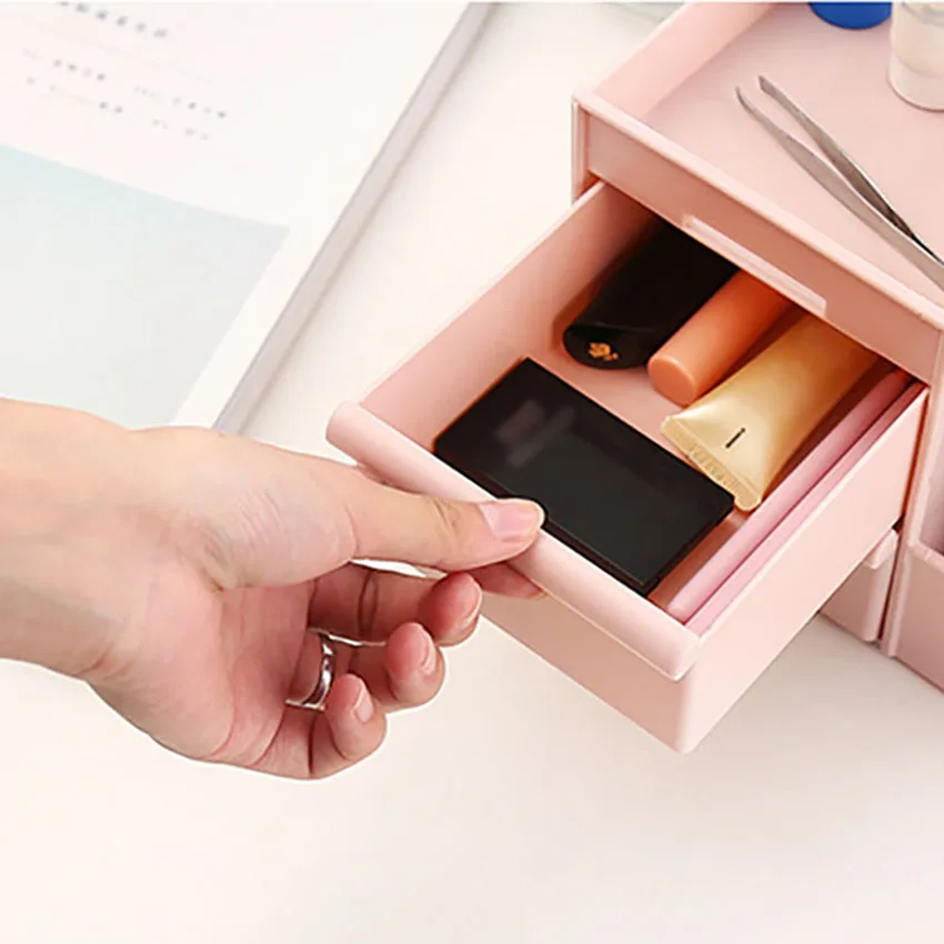 Plastic Cosmetic Drawer Makeup Organizer Storage Box Container Desktop Casket Holder Sundries Case | Дом и сад