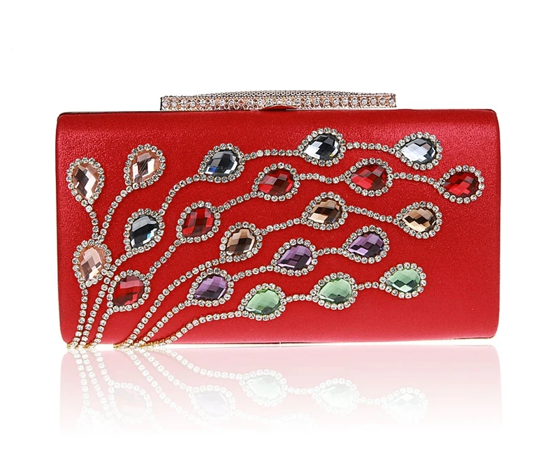 Хит продаж 2016 красная вечерняя Женская сумочка Стразы банкетная Сумочка клатч