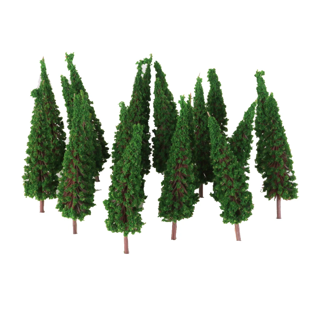 

100Pieces Trees Model 1/100 Layout Pagoda Trees Model Train Railroad Scenery Train Railway Layout 1:100 for Diorama