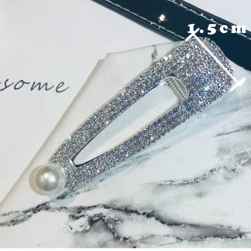 Новинка, корейская мода, цветные стразы, кристалл, жемчуг, милые заколки для волос, заколки для волос для девушек, женские аксессуары для волос - Цвет: N(8CM)