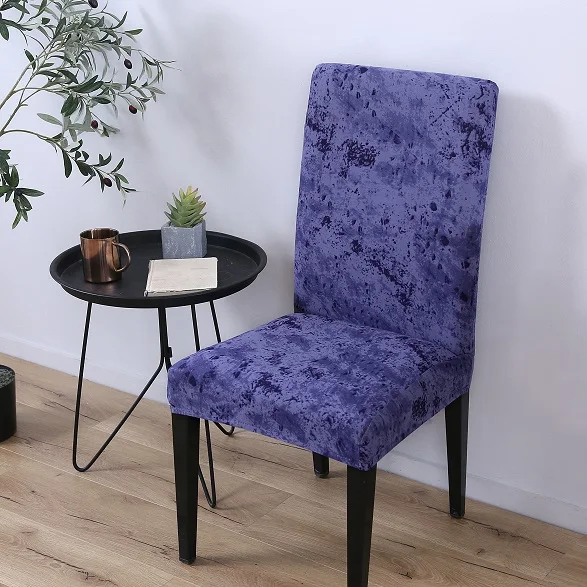 Chair Cover Blue Ink Однотонная накидка на обеденные стулья для дома, чехлы на офисные стулья Spadex, эластичные чехлы на стулья для конференций - Цвет: Chair Cover Blue Ink