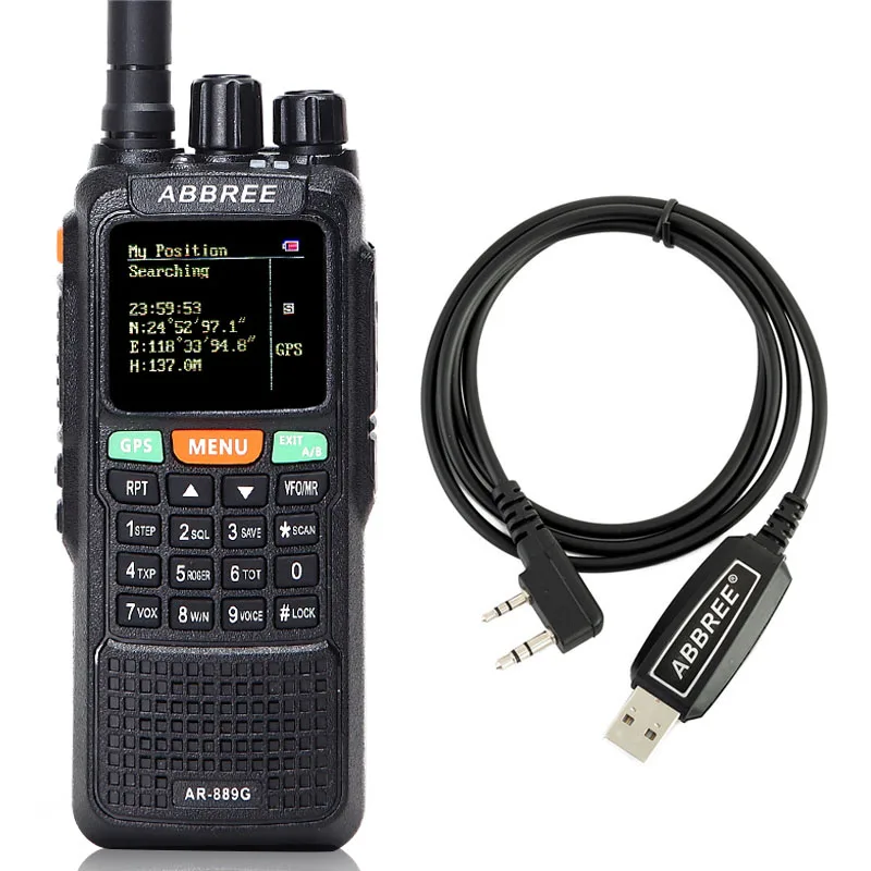 ABBREE AR 889G GPS 10 Вт рация SOS 999CH дуплексный ретранслятор ночной режим двухдиапазонный