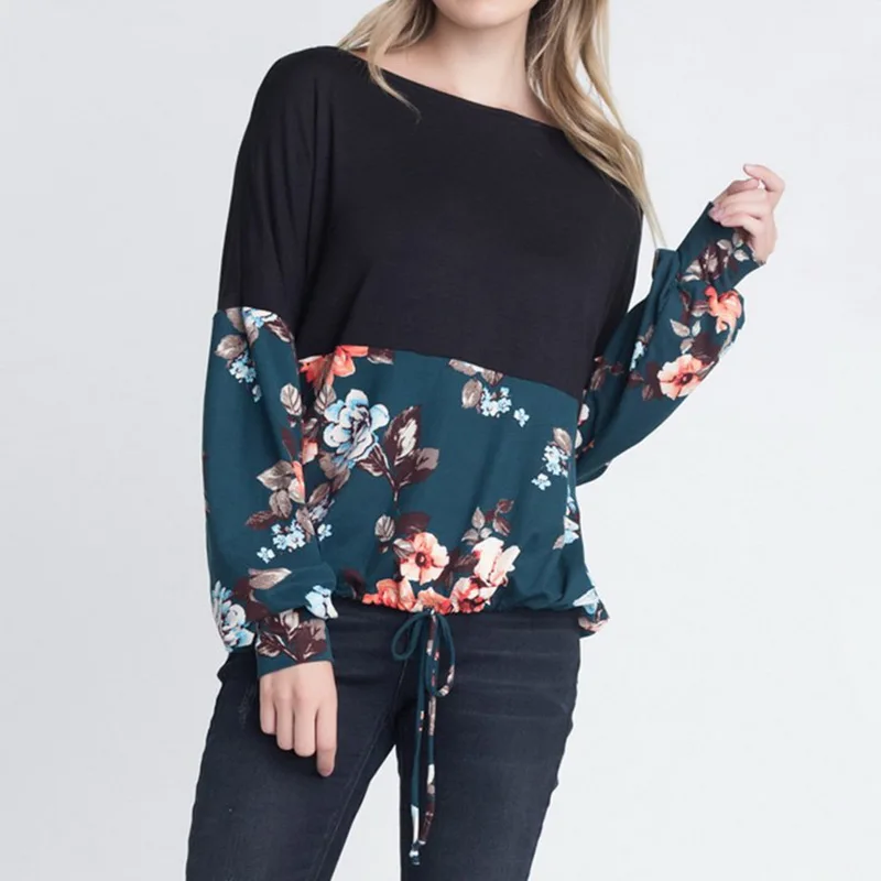 2018 брендовые Осенние футболки для бега с длинным рукавом женские майки цветочным