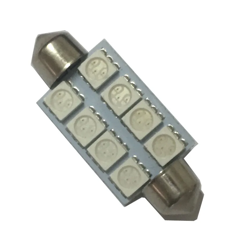 AORUNYEBAO 100X Белый Синий гирлянда 41 мм 8 LED 5050 SMD Авто C5W Купольная интерьерная лампа