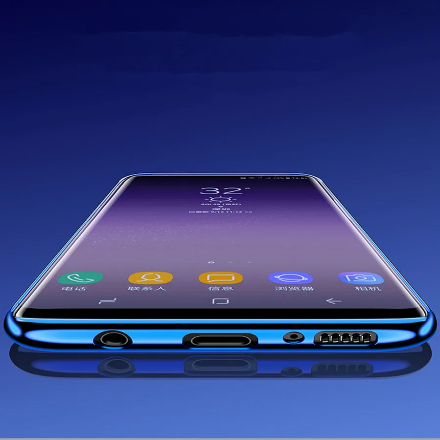 Блестящий Защитный чехол из ТПУ для Samsung S8 Plus Note 9 8 S6 S7 Edge S9 S10 S10E A5 A6 A7 A8 2017 J5 J7 Pro J4 J6