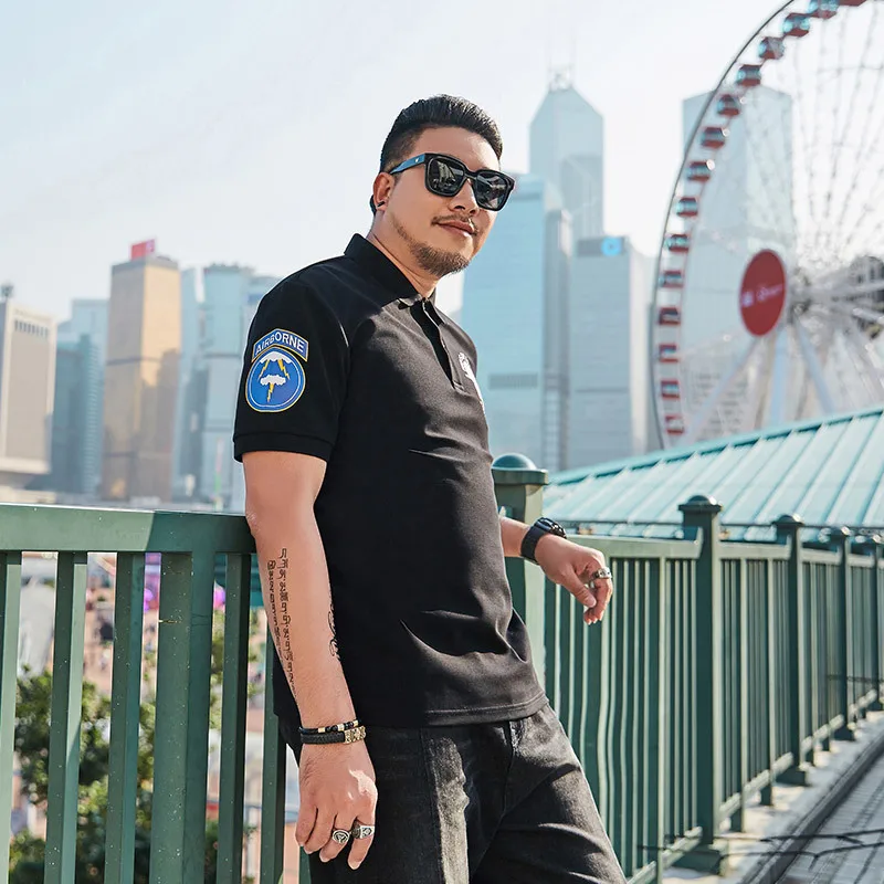 Большие размеры 7XL 6XL 5XL 4XL брендовая одежда поло Homme черная футболка с рисунком