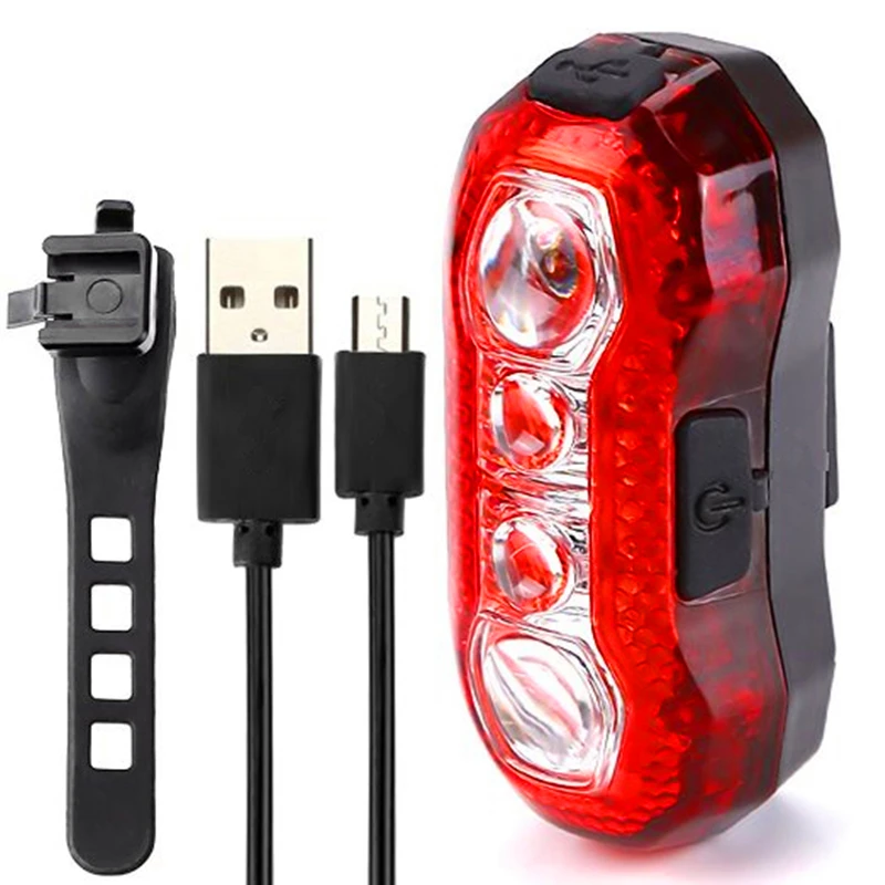 Mounchain USB Перезаряжаемые велосипед светильник 4 светодиодный Предупреждение