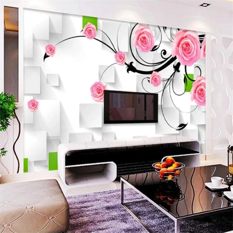 wellyu Custom wallpaper 3D murals living room rose box TV background wall bedroom restaurant clothing store mural 3d | Обустройство