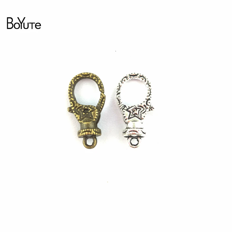 

BoYuTe (40 Pieces/Lot) 10*20MM Zinc Alloy Antique Bronze Silver Plated Lobster Clasp Jewelry Findings Components Diy Handmade
