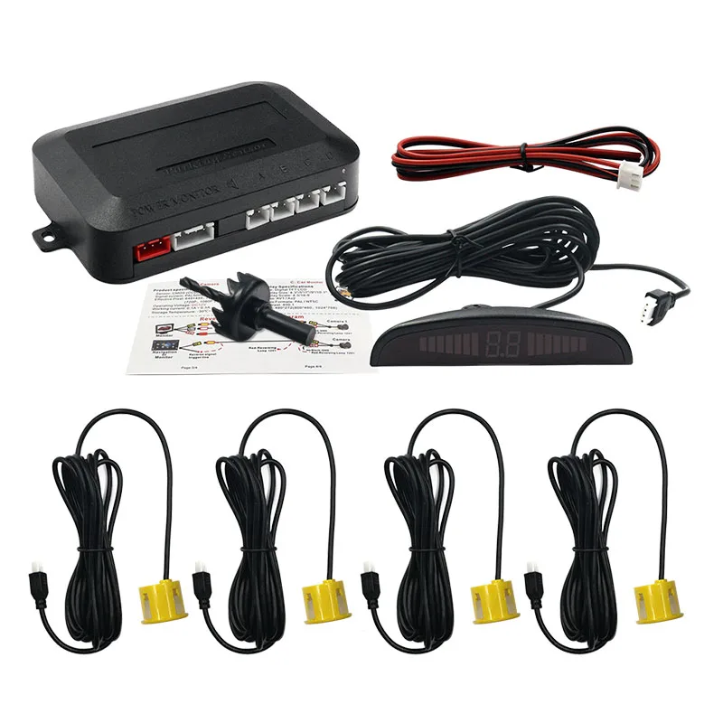 4 Sensors Buzzer 22mm Car Parking Sensor Kit Reverse Backup Radar Sound Alert Indicator Probe System 12V 9 Colors Free Ship | Автомобили и