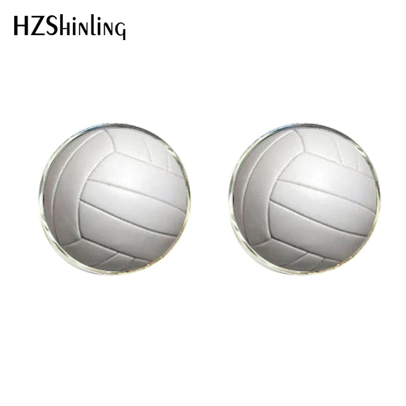 2 Новые пляжные волейбольные зажимы и запонки набор Volley Ball зажим для галстука стеклянные кабошон запонки аксессуары ручной работы CT-0031 - Окраска металла: 2