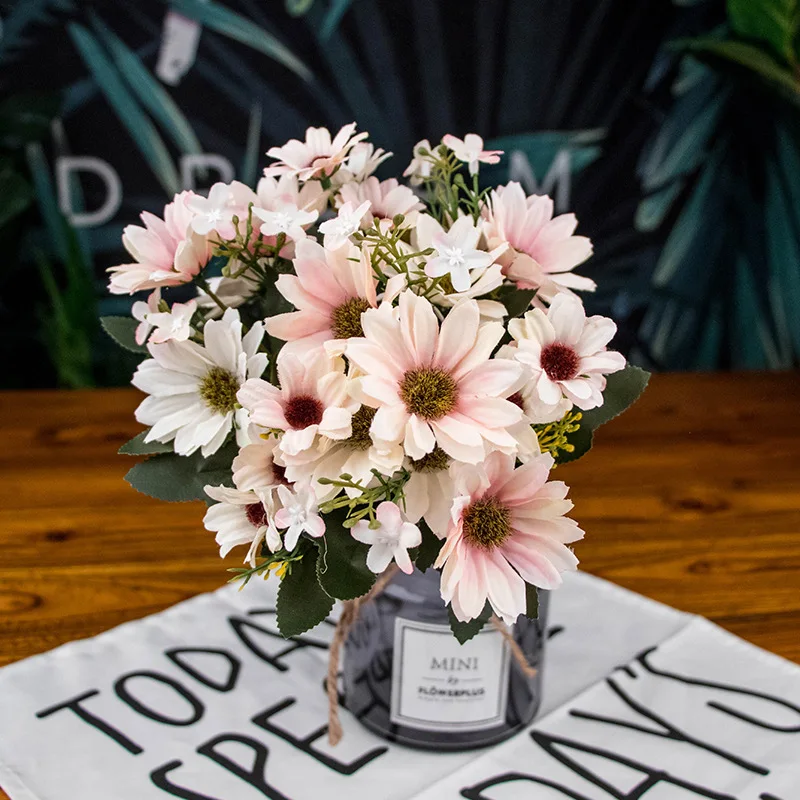 

Artificial Flower 9 Fork Chrysanthemum Simulation Bunch For Home Wedding Party Decoration Photography props