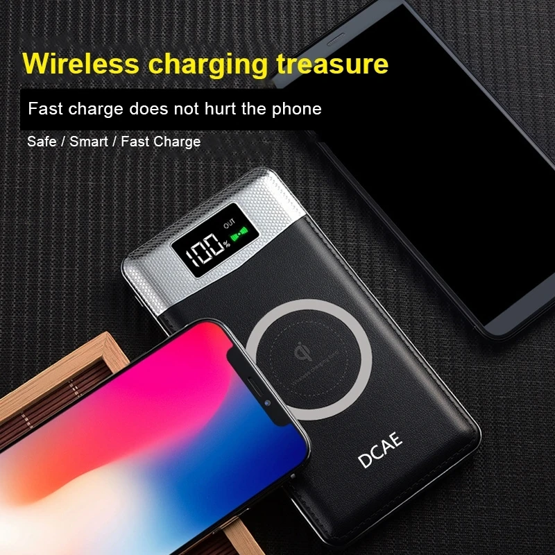Беспроводной внешний аккумулятор DCAE с двумя usb-портами 10000 мАч портативная