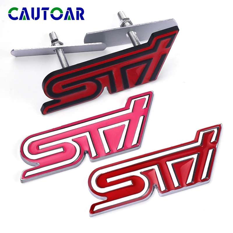 

Car Styling New 3D Metal STI logo Front Grille Sticker Emblem Badge for SUBARU LEGACY Forester Outback Impreza STI Accessories