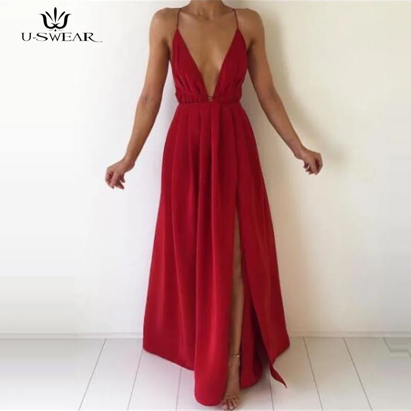 U SWEAR женское сексуальное летнее шифоновое платье boho maxi Длинные 2021 повседневное