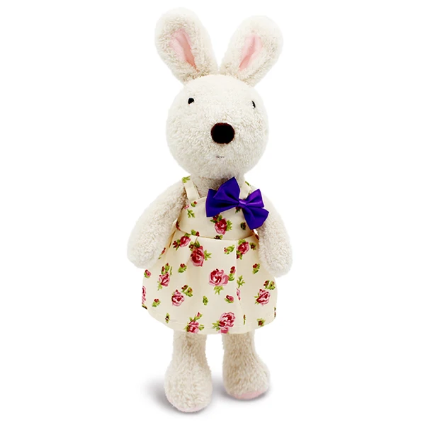 white purple flower Le sucre носить платье 30 см kawaii Кролик плюшевые игрушки кролик мягкие куклы детские игрушки подарки, одежду можно снять - Цвет: white purple flower