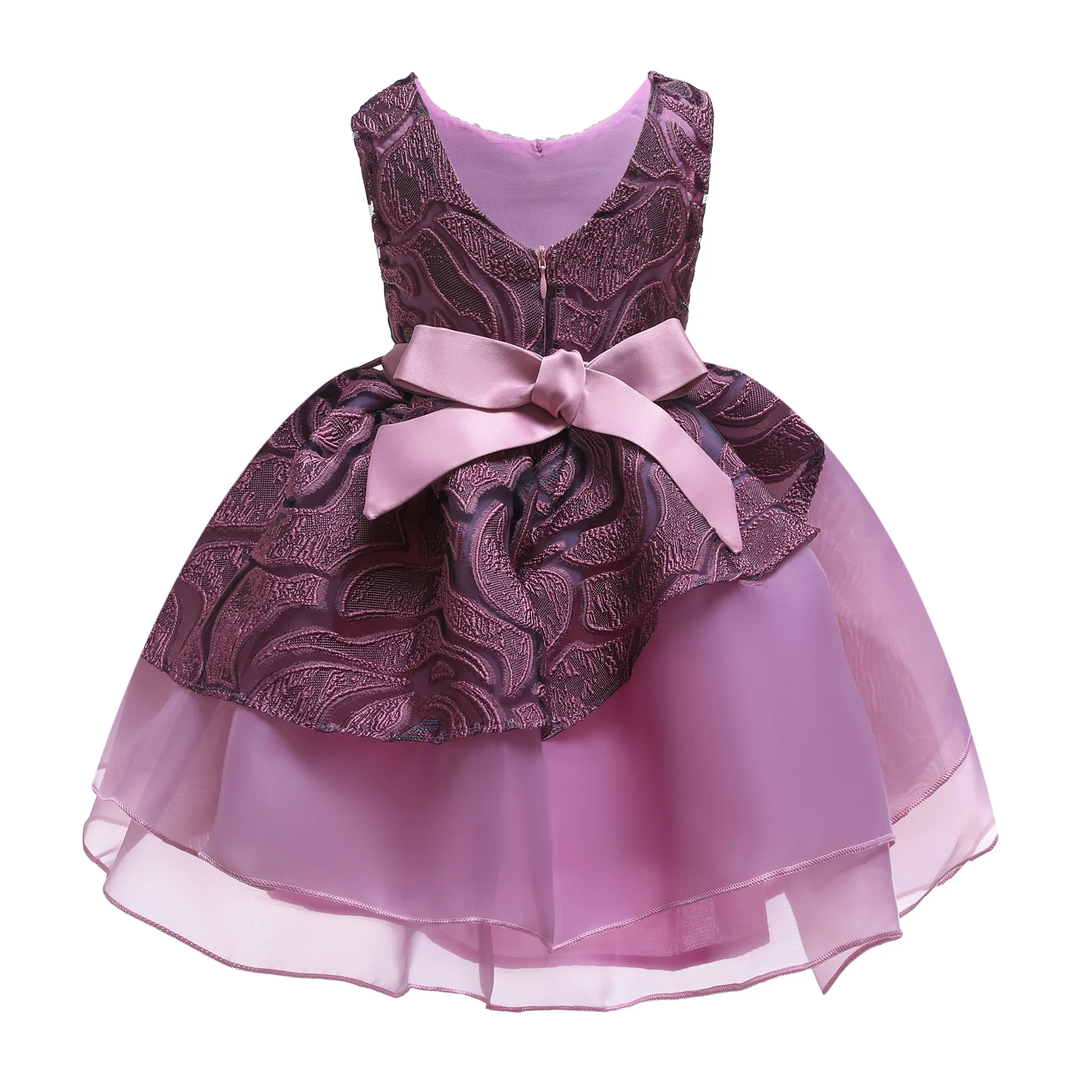 

3 4 5 6 7 8 Years Girls Dresses for Party and Wedding Fashion Bow Sleeveless Splice Princess Dress Kids Evening Dresses Summer