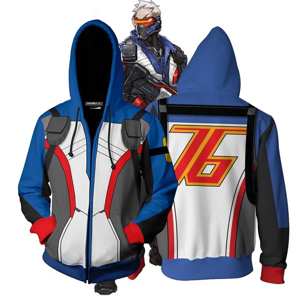 Игра Аниме OW SOLDIER: 76 костюмов Джек Моррисон 3D Печатный мужской свитер кардиган DVA