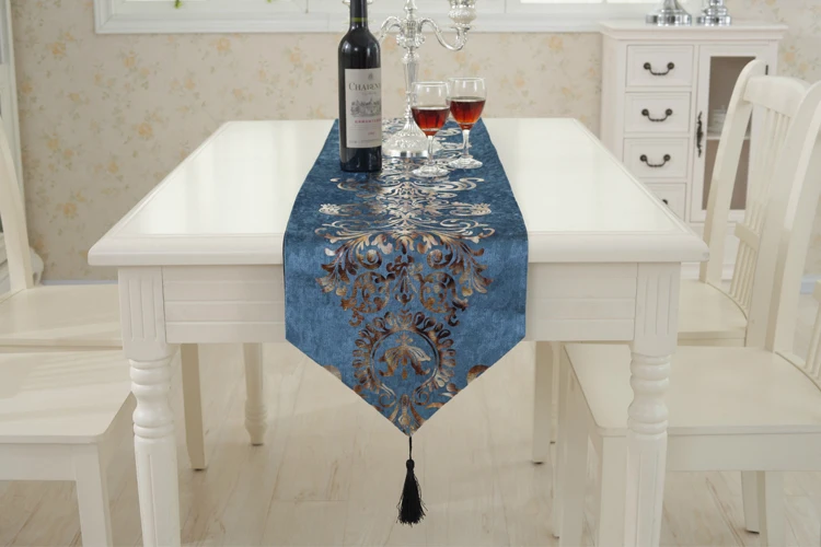 3 размера Европейский бронзированный велюровый Настольный бегун Роскошная