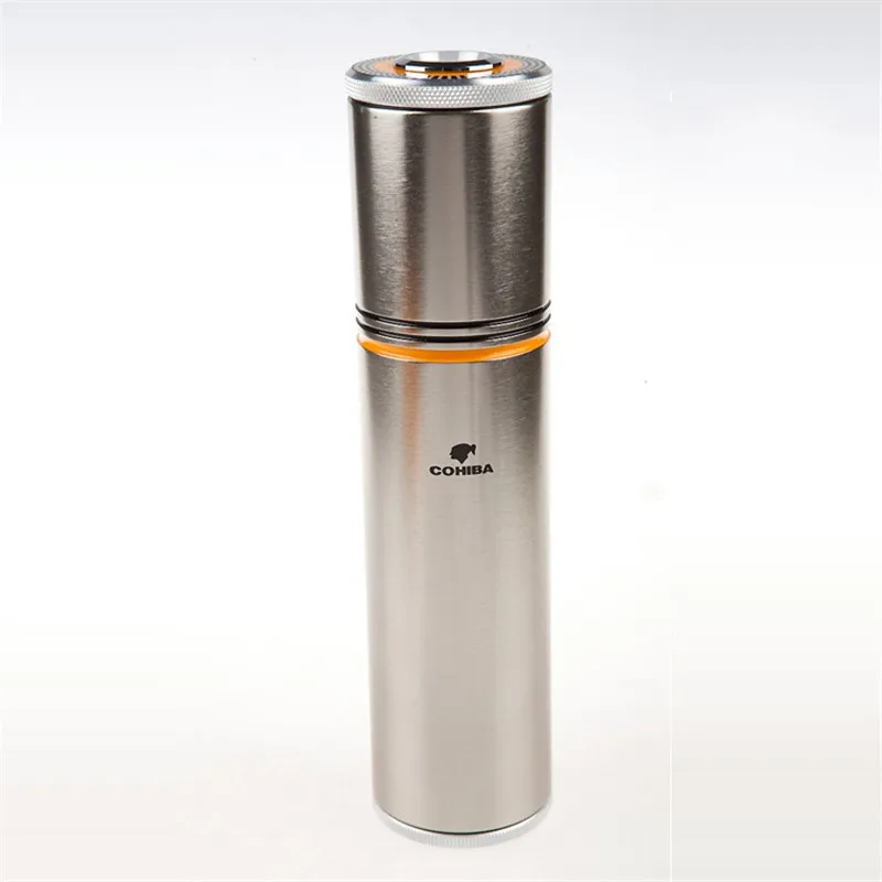 COHIBA Портативный Путешествия Алюминиевого Сплава Сигары Трубки Jar МИНИ Хьюмидор
