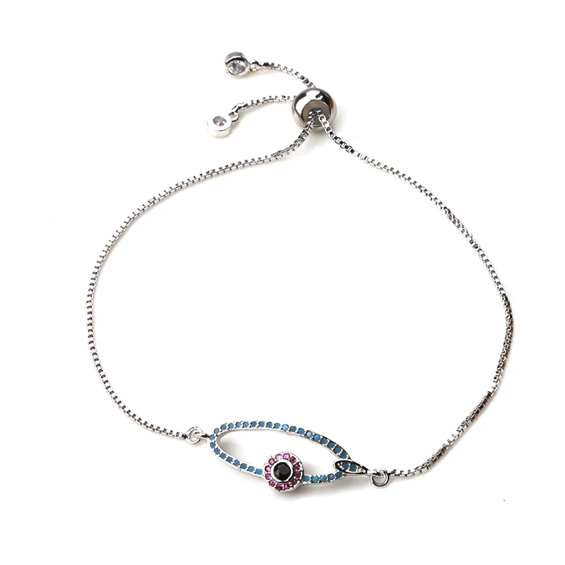 1 шт. модный браслет с кубическим цирконием и изображением сглаза цвета розового