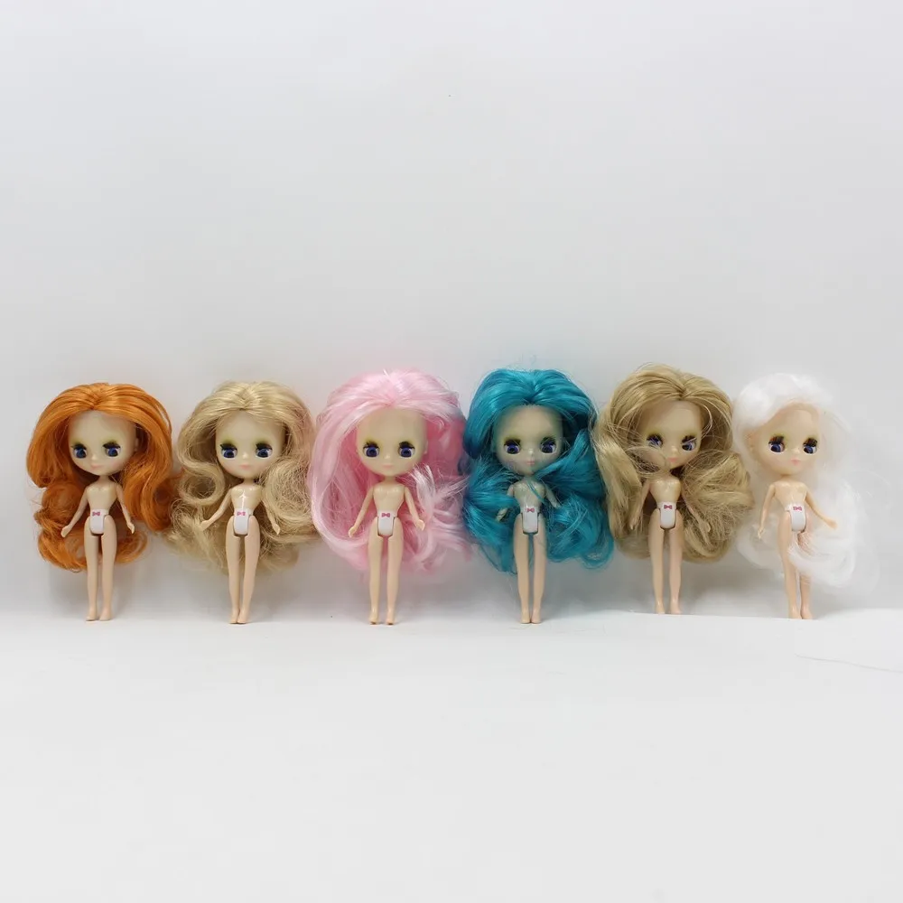 10 см DIY Обнаженная милая кукла красочные длинные волосы Pullip blyth мини кукла|mini doll|cute dollblythe mini |