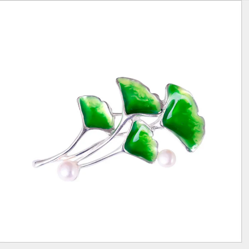 Женская брошь из серебра 100% пробы с натуральным жемчугом|Украшения для волос