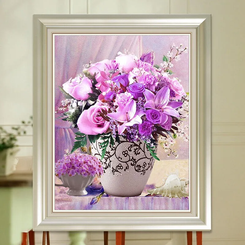 DIY diamond Painting flowers 5d Cross Stitch full embroidery mosaic diamonds wall stickers home decor chrismas gift | Дом и сад