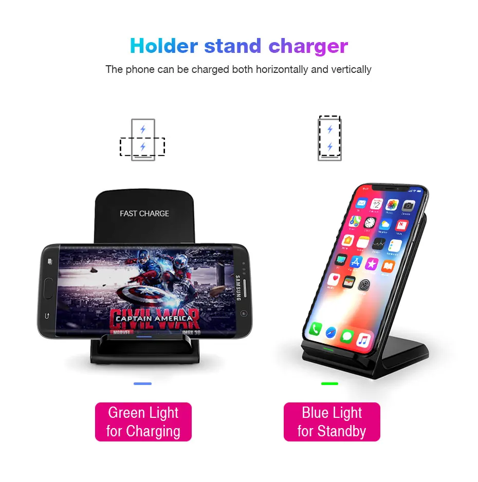 Moweek Qi Беспроводное зарядное устройство для iPhone XS Max XR X 8 Быстрый Держатель подставка Беспроводное зарядное устройство для samsung S9 S8 Note 8 Xiaomi mix 2s