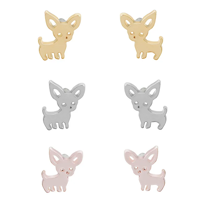 Statement Creative Animal Dog Earrings Studs Fashion Female Cute Pet Earring Ear Jewelry For Women Wedding Gifts | Украшения и