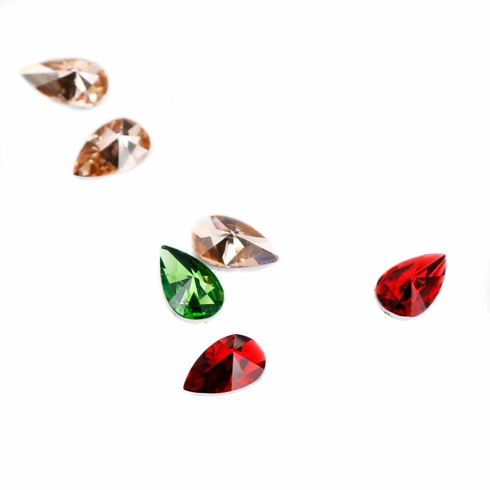 

3D Nail Art Wheel Tips Crystal Glitter Rhinestone Drop Shape Nail Art Decoration 12 Color Acrylic Diamond Decoration Drill Wheel
