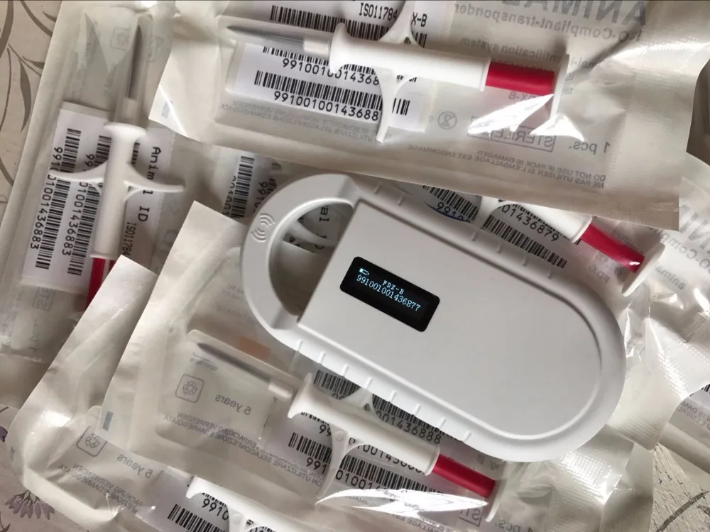 Readell x1pc животных ручной считыватель RFID 134 2 кГц + x60pcs 12*12 мм животного Для