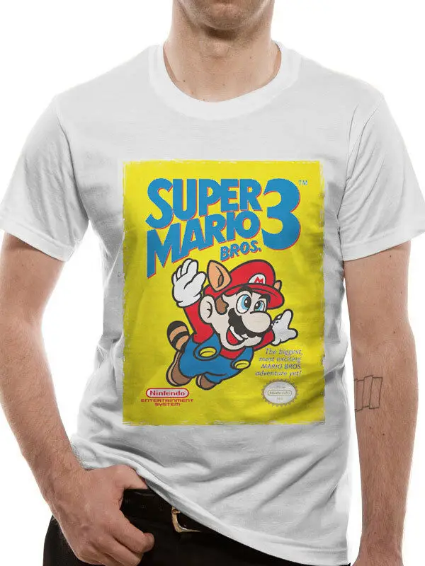 Супер Марио постер официальный nintendo и Луиджи игры летняя белая мужская футболка |
