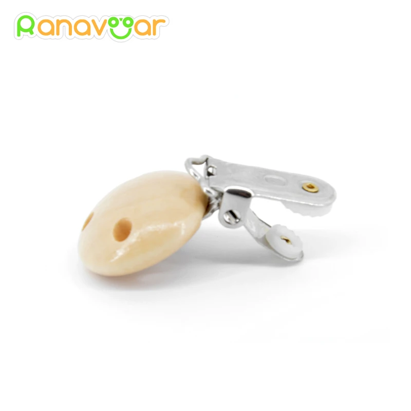 5 шт древесины Детская пустышка на цепочке с прищепкой зажимов естественным Цвет