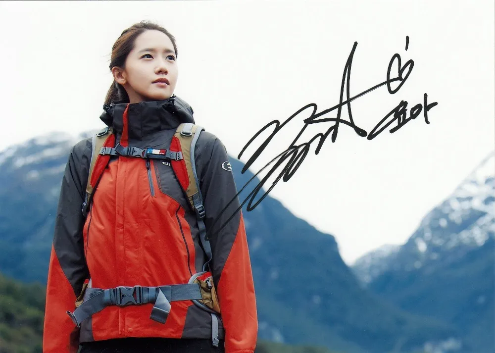 Ручная работа SNSD Yoona autographed оригинальная Фотография 7 дюймов Коллекция Бесплатная
