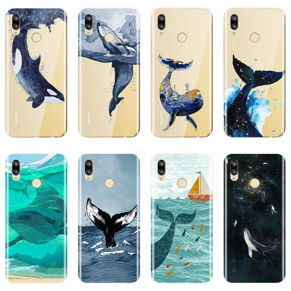 Чехол для телефона Whale Fish мягкий силиконовый чехол Huawei P20 Lite Pro P9 P10 Plus P Smart P7 P8 Mini