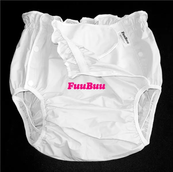 FUUBUU2219-White-S-1PCS подгузники для взрослых, не одноразовые подгузники для взрослых, шорты из ПВХ, подгузники для взрослых