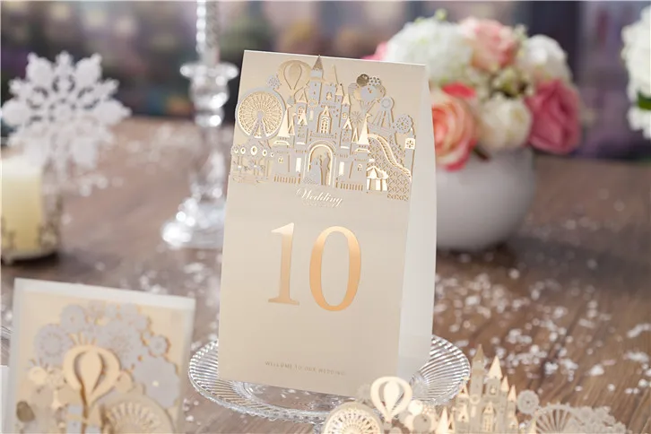 Новый замок элегантные лазерная резка бумажные принадлежности для вечеринок