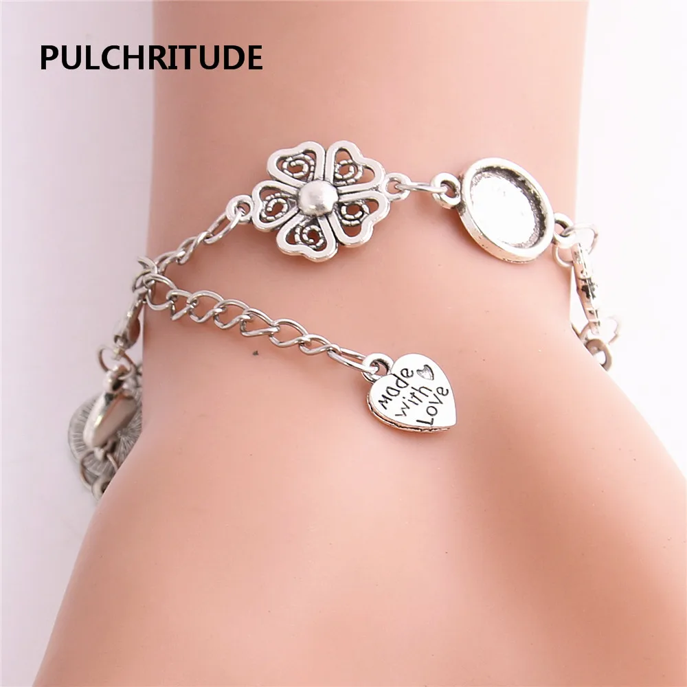 PULCHRITUDE 3 шт./лот металлическая цепочка кабошон основа подходит для круглого 10 см