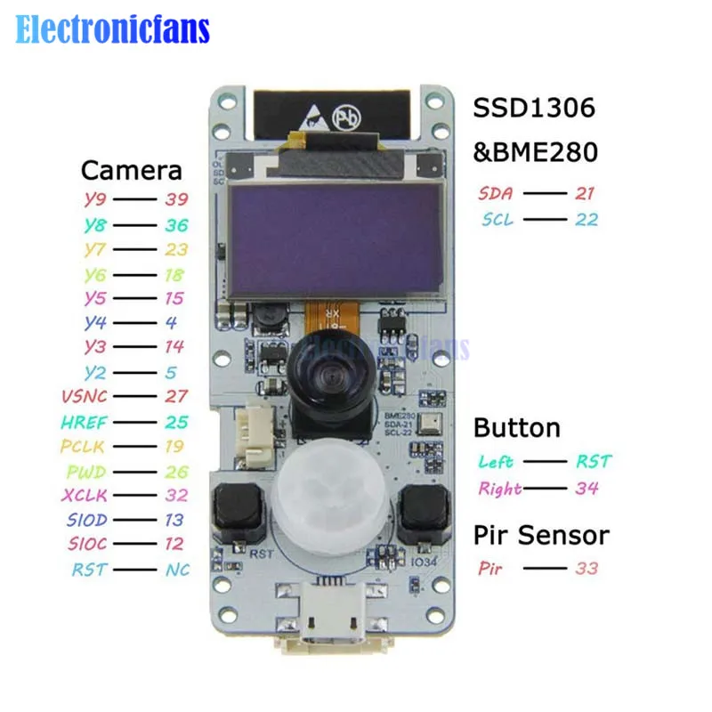 0,9" OLED SSD1306 IEC BME280 модуль датчика CP2104 ESP32-Cam ESP32 двухъядерный WROVER PSRAM wifi OV2640 модуль камеры для Arduino