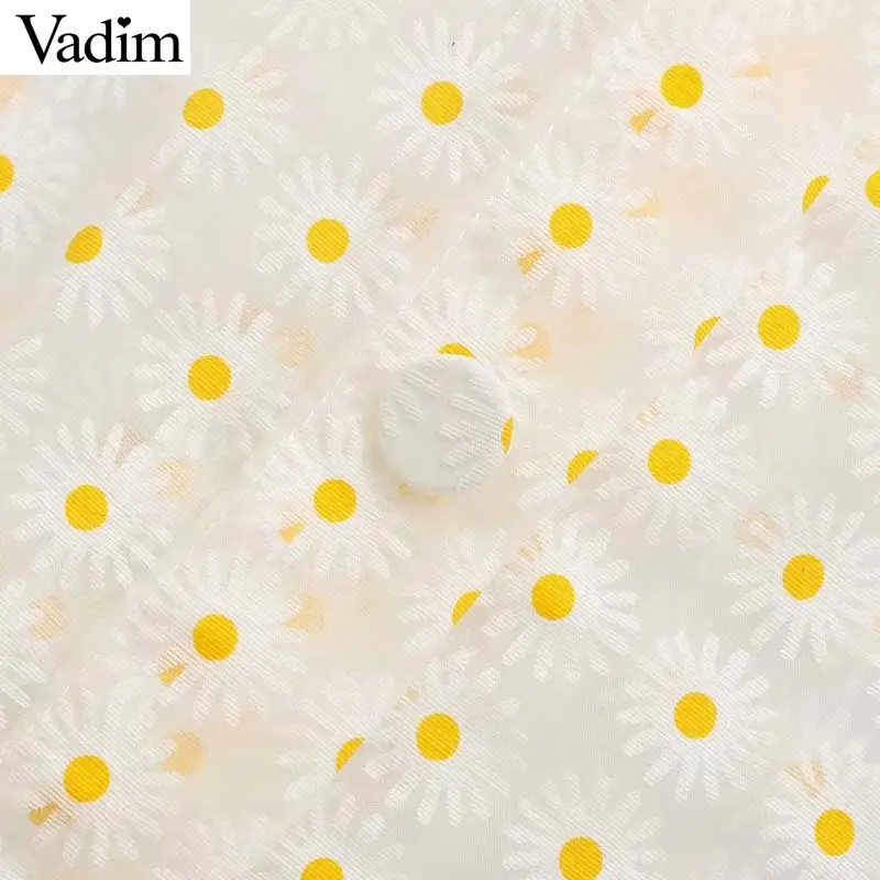 Vadim женский милый цветочный принт розовый укороченный топ три четверти пышные