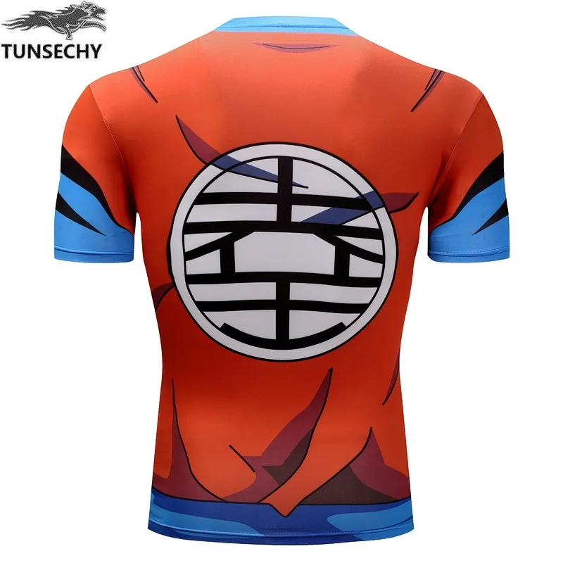TUNSECHY New Men's Fashion Goku Dragon Ball 3D Print Short Sleeve Cosplay T-Shirt Compression Tshirts Wholesale and retail | Мужская