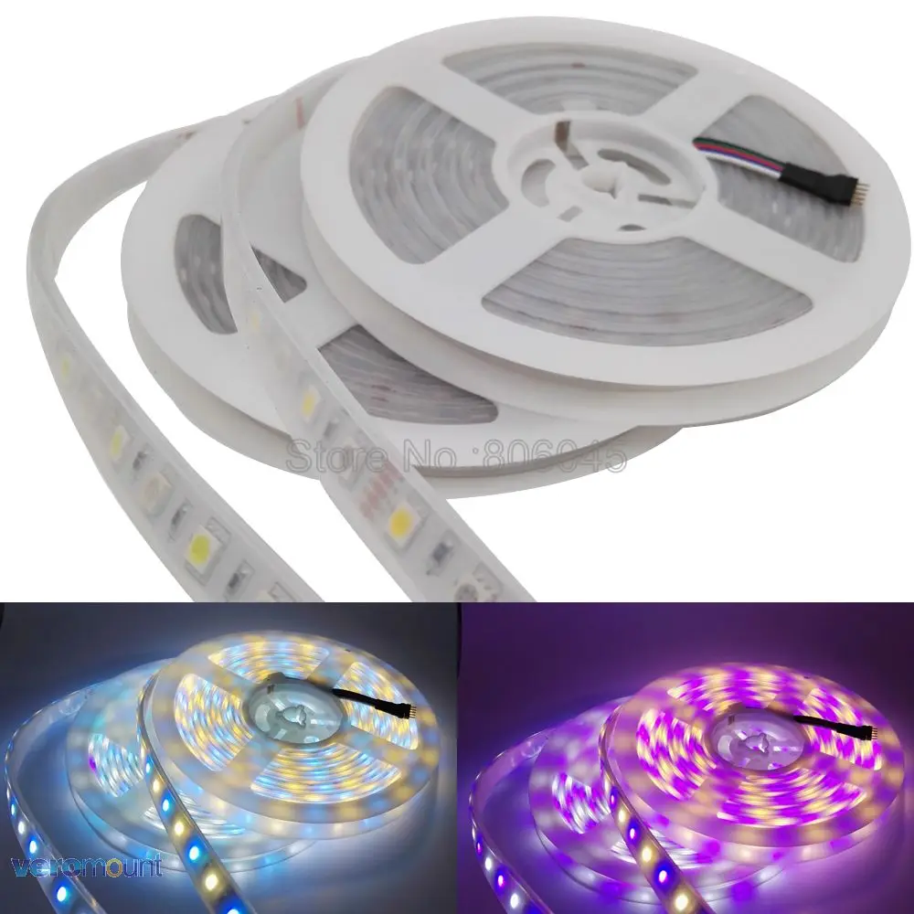 5 м 300 светодиодный 12V 24V DC SMD 5050 RGBW полосы IP20 IP65 IP67 Водонепроницаемый RGB + белый (RGBW)