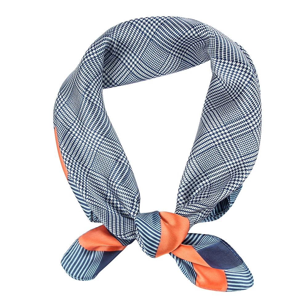 

Winfox New Fashion 60cm*60cm Black Green Orange Houndstooth Bandana Plaid Scarfs Headwear Handkerchief Scarves Women Girls