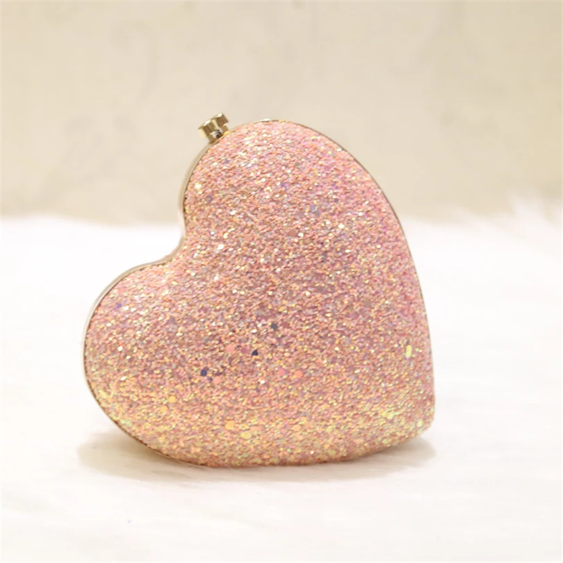 День клатч вечерние сумки любовь в форме сердца Bling цепи Кроссбоди сумка для свадьбы замок с бриллиантами Кошелек вечерние сумки