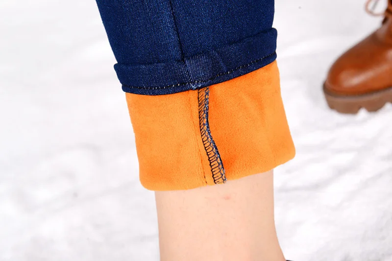 Дамы руно джинсы нового фонда 2016 осенью зимы с толщиной теплые ноги штаны