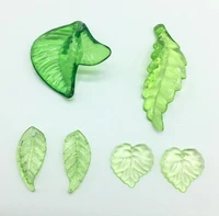 fashion green color acrylic leaf beads handmade diy loose bead for jewelry making 32x34mm42x15mm10x22mm16x15mm y1033