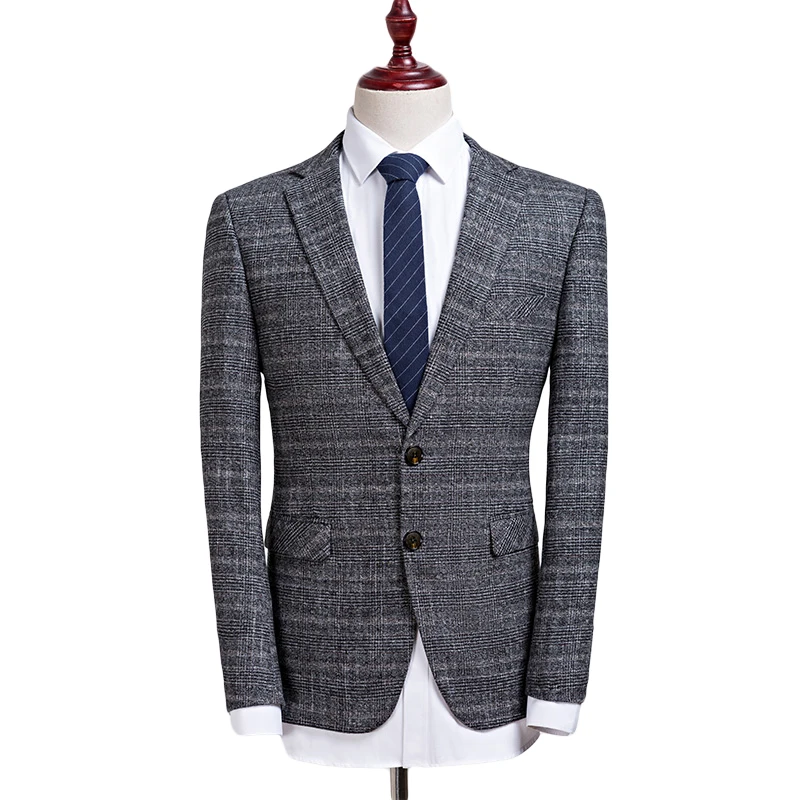 Мужские костюмы для отдыха модные серые блейзеры без глажки мужские деловые