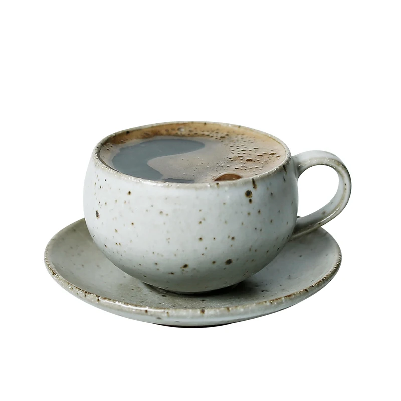 Креативная Ретро Керамическая кофейная чашка ручной работы 200/320 мл с блюдцем