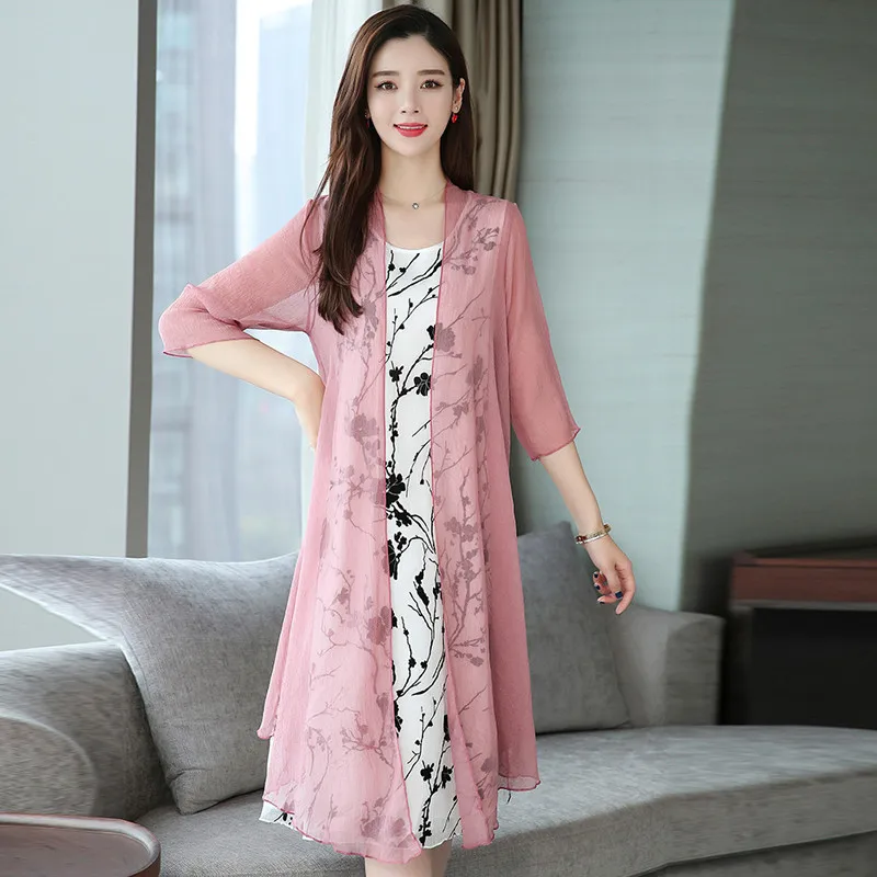 Темпераментный женский кардиган комплект из 2 предметов платья элегантные